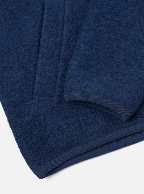 Universal Works 00018 Wool Fleece Zip Bomber In Indigo