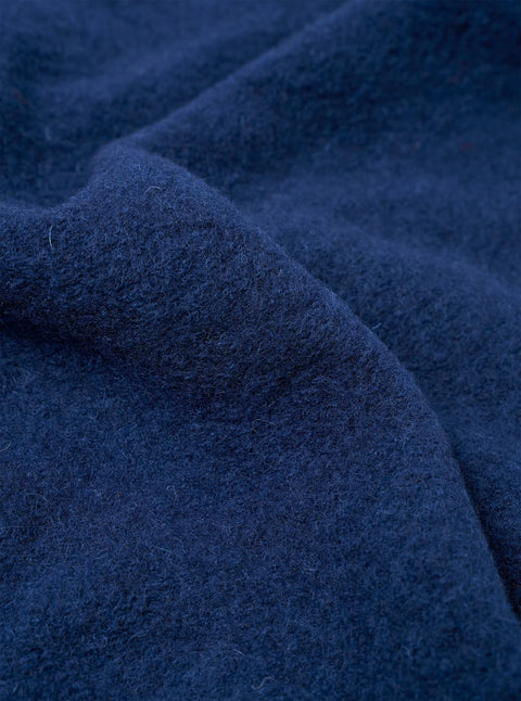 Universal Works 00018 Wool Fleece Zip Bomber In Indigo