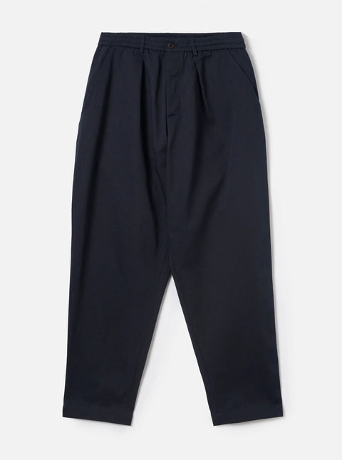 Universal Works 00134 Twill Pleated Track Pant In Navy