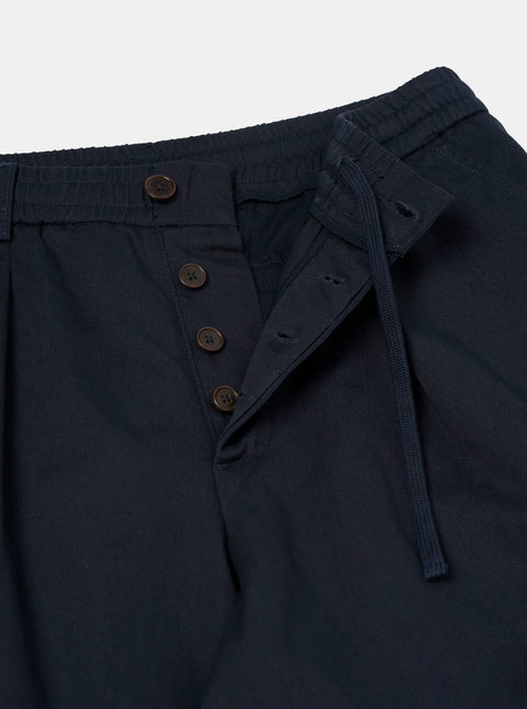 Universal Works 00134 Twill Pleated Track Pant In Navy