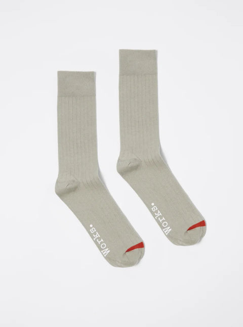 Universal Works 00750 Modal Rib Knit Sock Grey