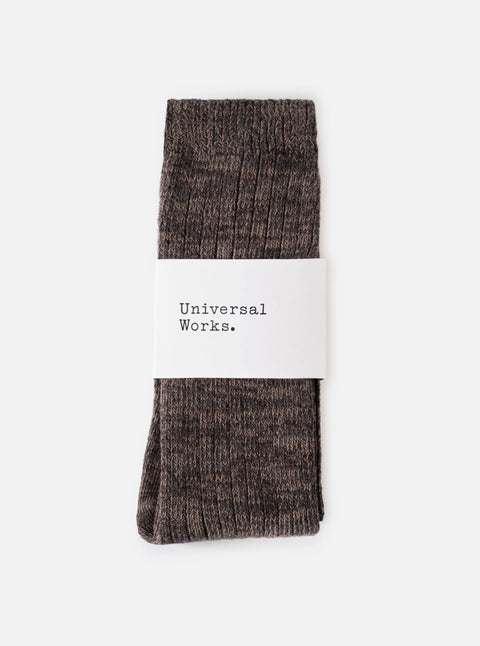 Universal Works 00751 Slub Knit Slub Sock In Charcoal