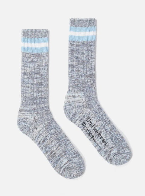 Universal Works 18344 Everyday Stripe Sock In Cornish Blue