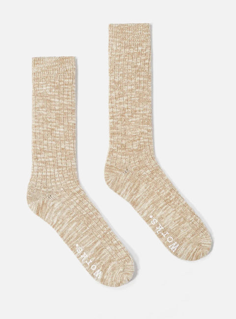 Universal Works 23771 Slub Sock Dk Sand