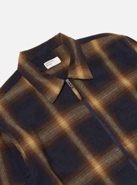 Universal Works 33172 Zip Shirt In Navy