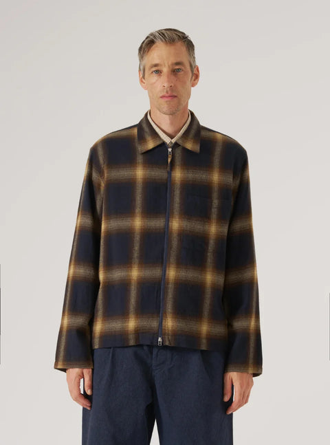 Universal Works 33172 Zip Shirt In Navy