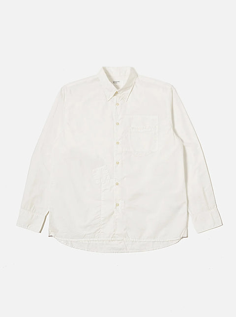 Universal Works 33199 Poplin Patched Lazy Day Shirt In White