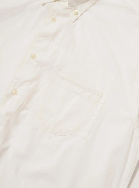 Universal Works 33199 Poplin Patched Lazy Day Shirt In White