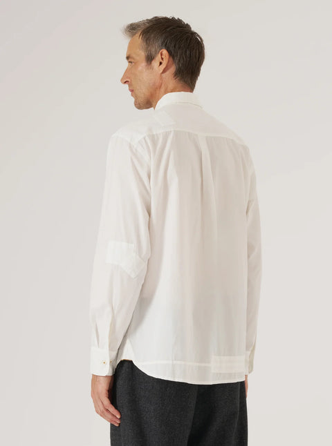 Universal Works 33199 Poplin Patched Lazy Day Shirt In White