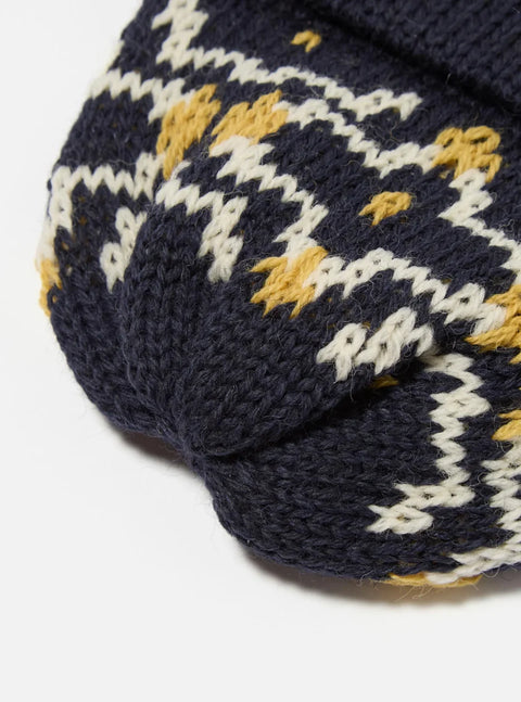 Universal Works 33352 Short Watch Cap In Navy/Ecru
