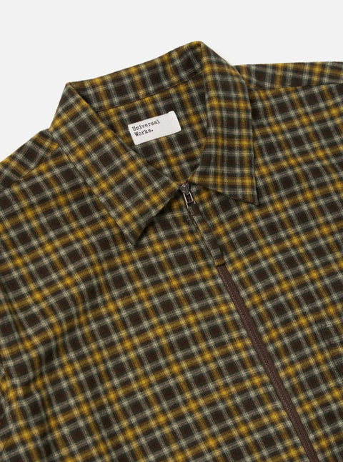 Universal Works 33559 Zip Shirt In Brown