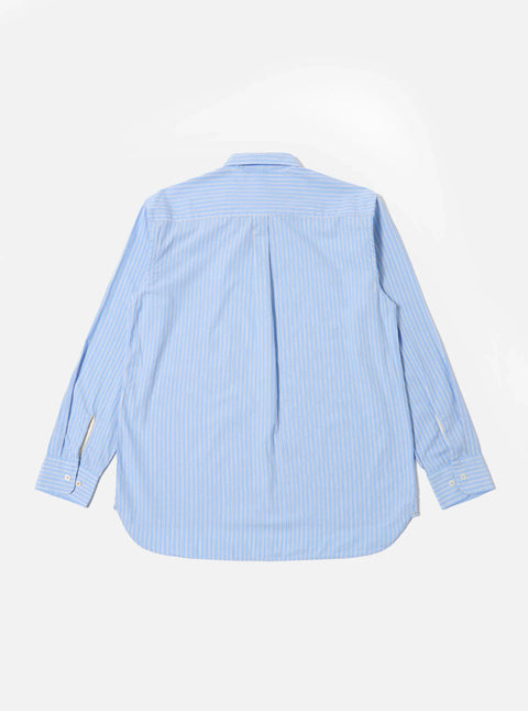 Universal Works 33574 Vila Stripe Wide Lazy Day Shirt Blue