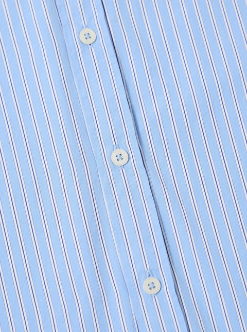 Universal Works 33574 Vila Stripe Wide Lazy Day Shirt Blue