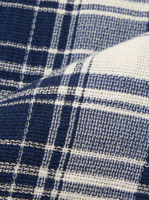 Universal Works 34184 Zip Shirt Texture Plaid In Navy
