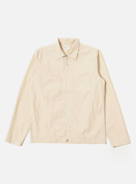 Universal Works 34185 Zip Too Shirt Seo Recycled Nylon In Stone