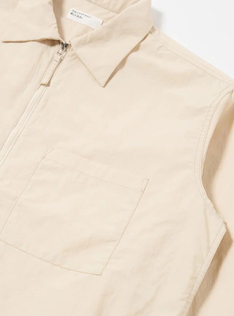 Universal Works 34185 Zip Too Shirt Seo Recycled Nylon In Stone