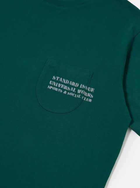 Universal Works 34637 Print Pocket Tee Organic Jersey In Green