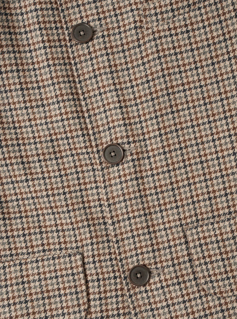 Universal Works 35111 Lester Dogtooth Franck Jacket In Taupe