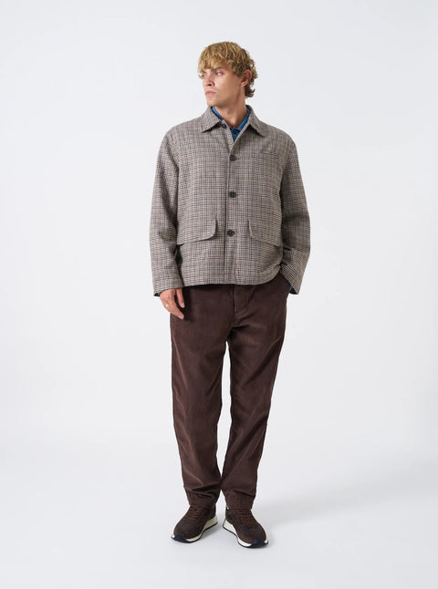 Universal Works 35111 Lester Dogtooth Franck Jacket In Taupe
