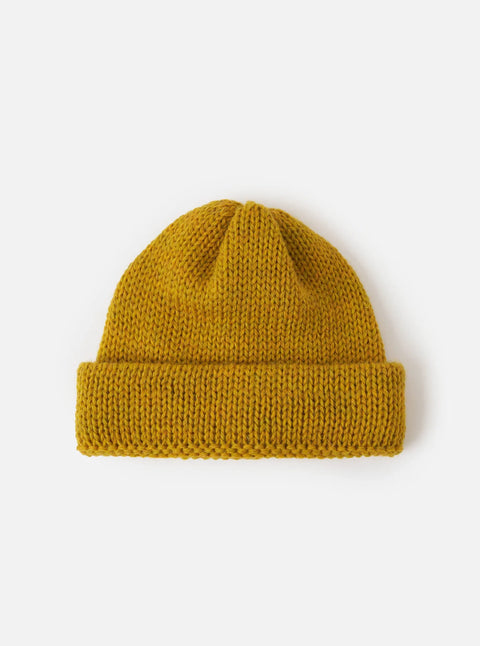Universal Works 35350 British Wool Short Watch Cap In Mustard