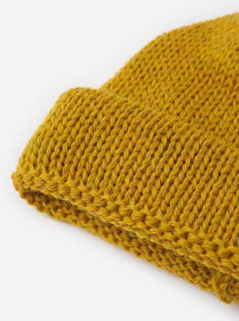 Universal Works 35350 British Wool Short Watch Cap In Mustard