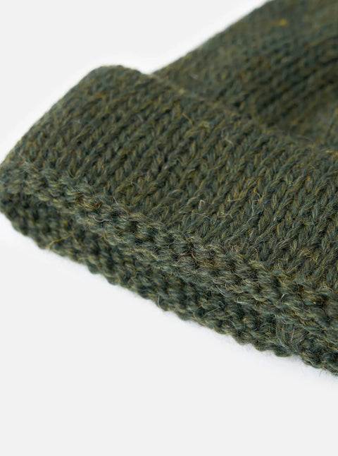 Universal Works 35350 British Wool Short Watch Cap In Olive