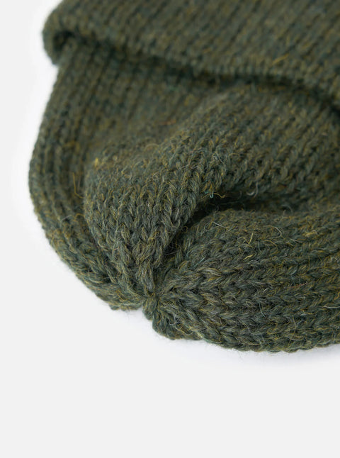 Universal Works 35350 British Wool Short Watch Cap In Olive
