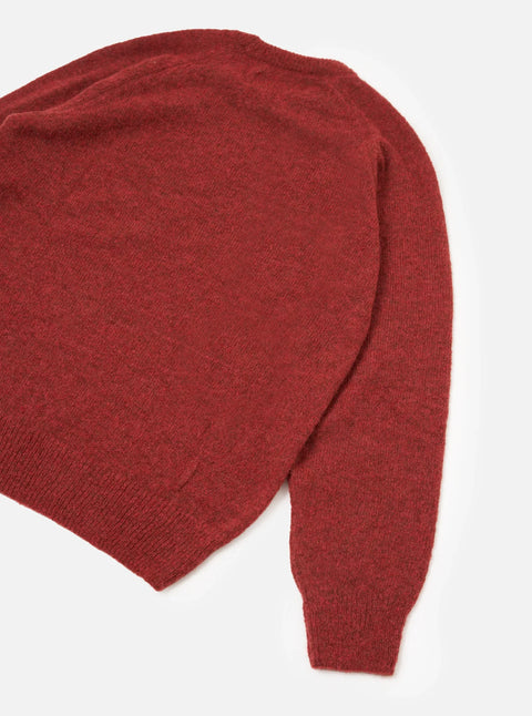 Universal Works 35457 Alpaca Knit Lyon Crew In Deep Orange