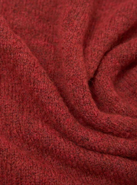 Universal Works 35457 Alpaca Knit Lyon Crew In Deep Orange