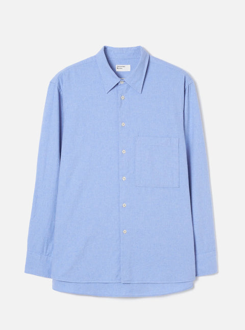 Universal Works 35565 Brushed Flannel Square Pocket Shirt In Blue