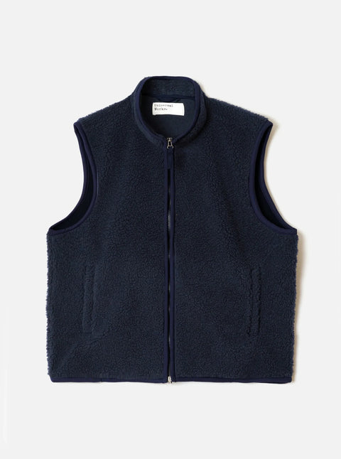 Universal Works 35664 Artic Fleece Hep Mountain Gilet In Navy