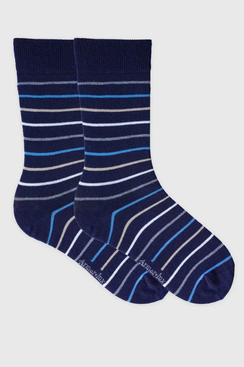 Armor Lux 40397 Socks In Navi/Gris Arg/Teal/Beige H26/