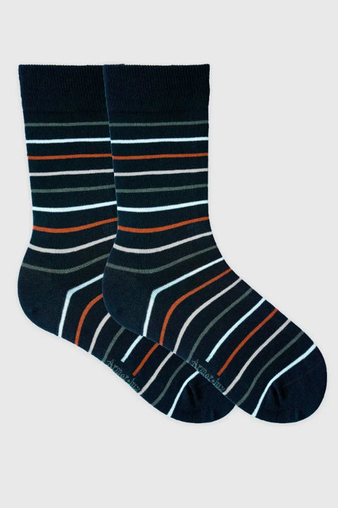 Armor Lux 40397 Socks In Noir/Olive/Nat/Stone B/Beige