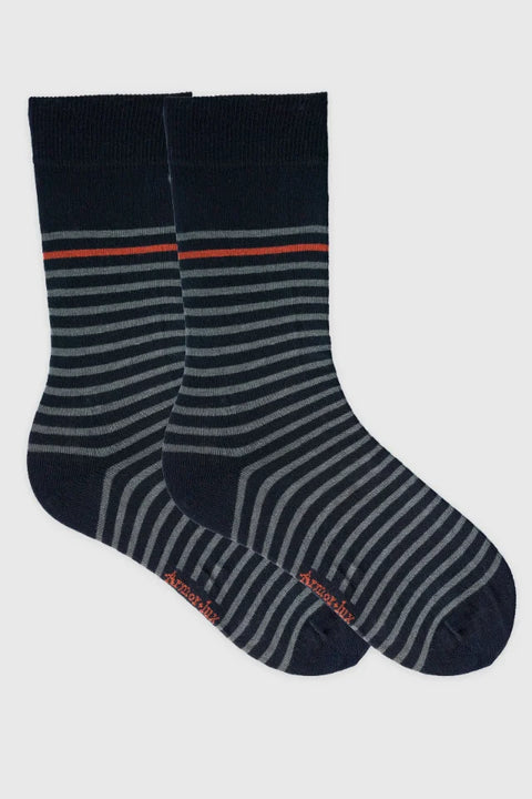 Armor Lux 40402 Socks In Noir/Olive/Stone Brest