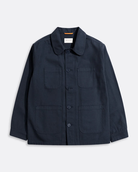 Far Afield AFJK316 Station Jacket In Navy Panama Twill
