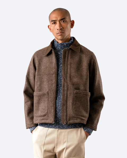 Far Afield AFJK380 Josef Jacket In Brown Check