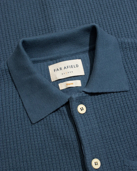 Far Afield AFKN634 Heitor Knitted Shirt In Blue
