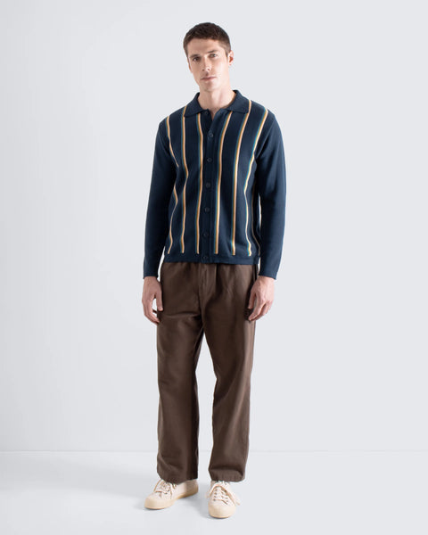 Far Afield AFKN699 Zigger Cardigan  In Navy Kuki Stripe