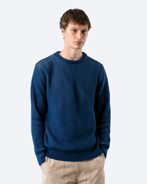 Far Afield AFKN780 Hamish Ribbed Knit In Blue