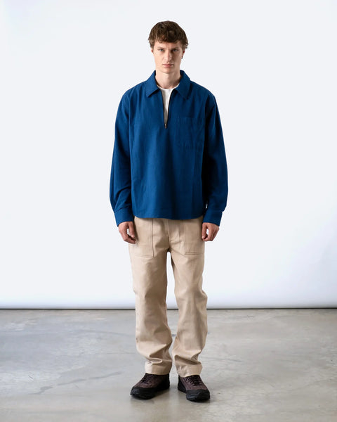 Far Afield AFS1044 Day Shirt - Half Zip In Blue