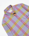 Far Afield AFS760 Larry Button Down LS Check Shirt In Silver Blue / Multi