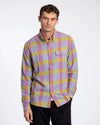 Far Afield AFS760 Larry Button Down LS Check Shirt In Silver Blue / Multi