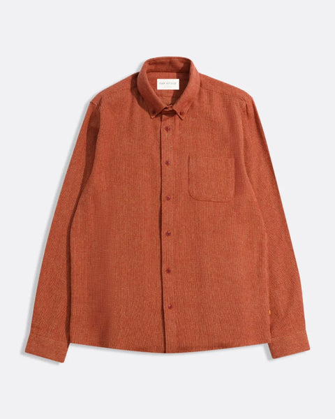 Far Afield AFS938 Mod Button Down Shirt In Red / Yellow - Brushed Dobby