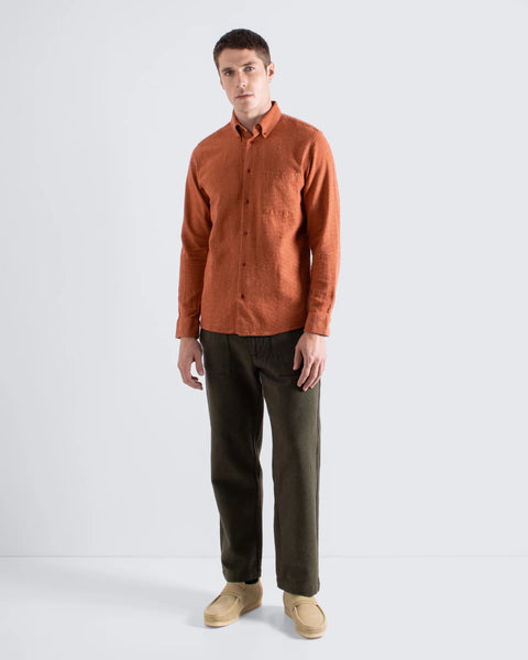 Far Afield AFS938 Mod Button Down Shirt In Red / Yellow - Brushed Dobby