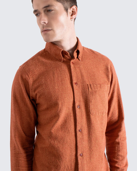 Far Afield AFS938 Mod Button Down Shirt In Red / Yellow - Brushed Dobby