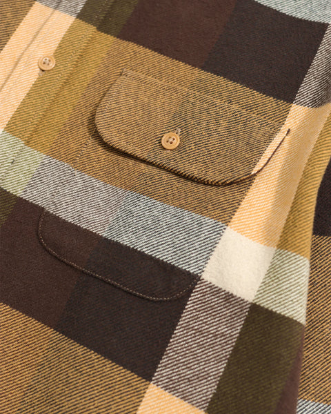 Far Afield AFS953 Larry Shirt In Yellow / Multi Checked Flannel