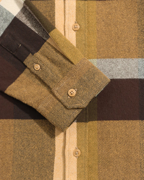 Far Afield AFS953 Larry Shirt In Yellow / Multi Checked Flannel