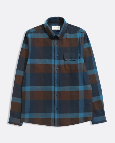 Far Afield AFS955 Larry Shirt In Blue / Multi - Checked Flannel