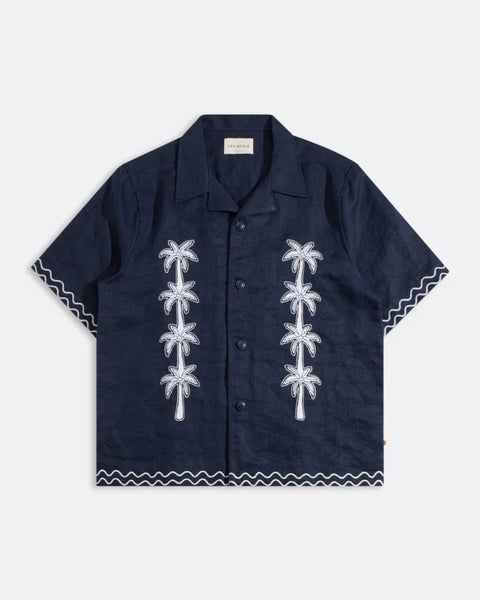 Far Afield AFS988 Veloso Shirt In Blue - Flock Palms
