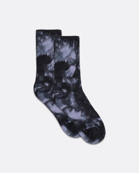 Far Afield AFSK200 Tie Dye Socks In Black/Silver Blue